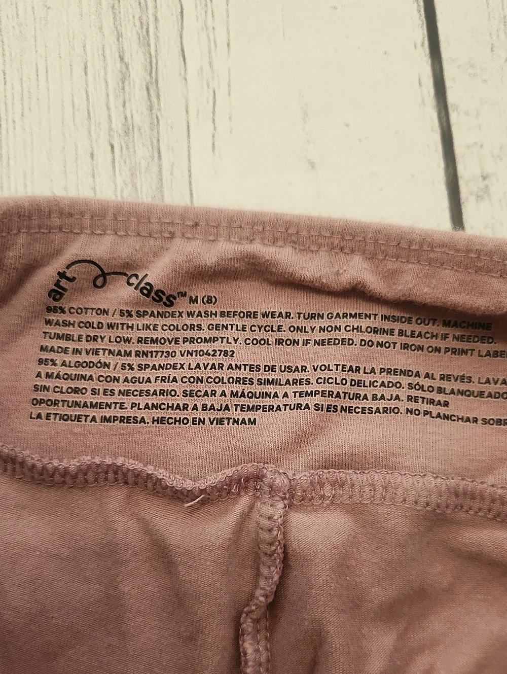 Art Class Girls Size Medium 8 Pink/light Purple Side Pockets Leggings.